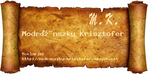 Modránszky Krisztofer névjegykártya
