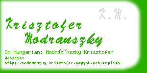 krisztofer modranszky business card